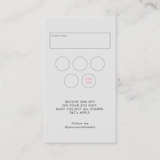 Uw eigen Logo Beauty Salon QR Code & Loyaliteit Visitekaartje (Achterkant)