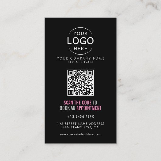 Uw eigen Logo Beauty Salon QR Code & Loyaliteit Visitekaartje (Voorkant)