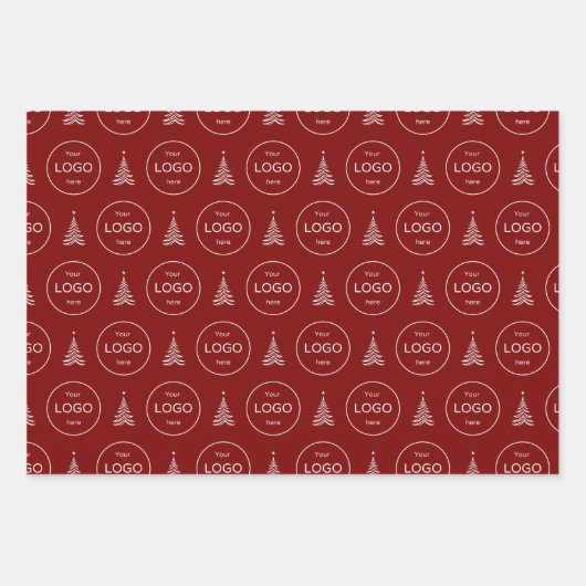 Uw eigen logo bedrijf kerstboom Tissue Paper (Voorkant 3)