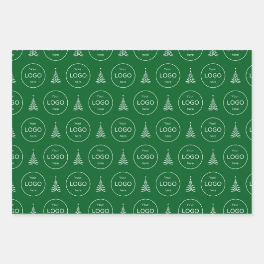 Uw eigen logo bedrijf kerstboom Tissue Paper (Voorkant 2)