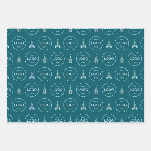 Uw eigen logo bedrijf kerstboom Tissue Paper (Voorkant)