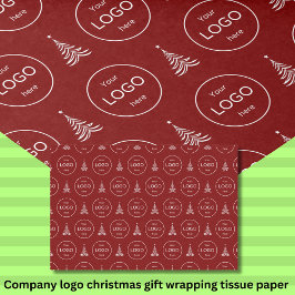 Uw eigen logo bedrijf rode kerst Tissue Paper Tissuepapier