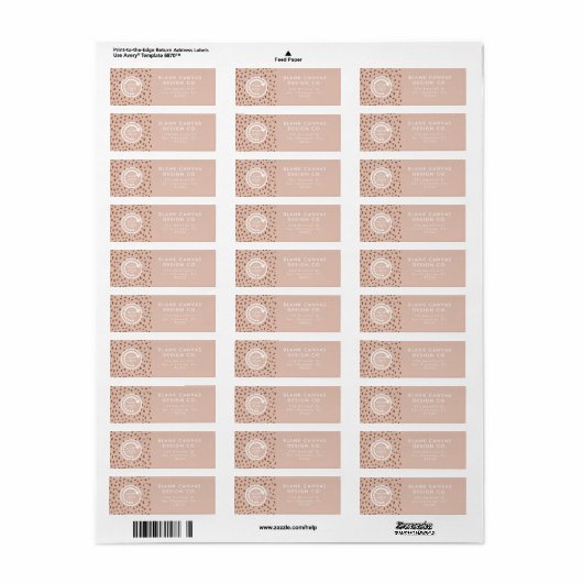 UW EIGEN LOGO Beige & Boho Brown Stippen Etiket (Full Sheet)