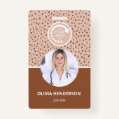 UW EIGEN LOGO Beige Foto Badge (Voorkant)