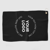 Uw eigen Logo & bewerkbare circulaire tekst Golfhanddoek (Horizontaal)