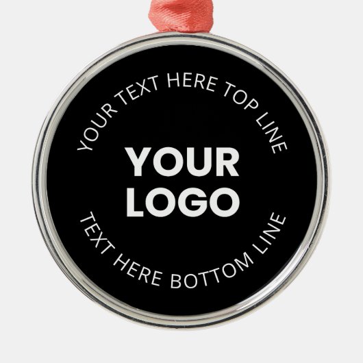 Uw eigen Logo & bewerkbare circulaire tekst Metalen Ornament (Voorkant)