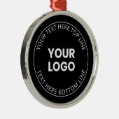 Uw eigen Logo & bewerkbare circulaire tekst Metalen Ornament (Rechts)