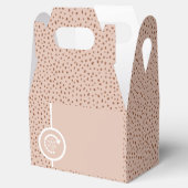 UW EIGEN LOGO Boho Beige & Bruine Stippen Favor Bo Bedankdoosjes (Geopend)