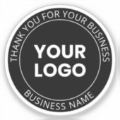Uw eigen Logo & Dank u bericht Transparant Sticker (Voorkant)