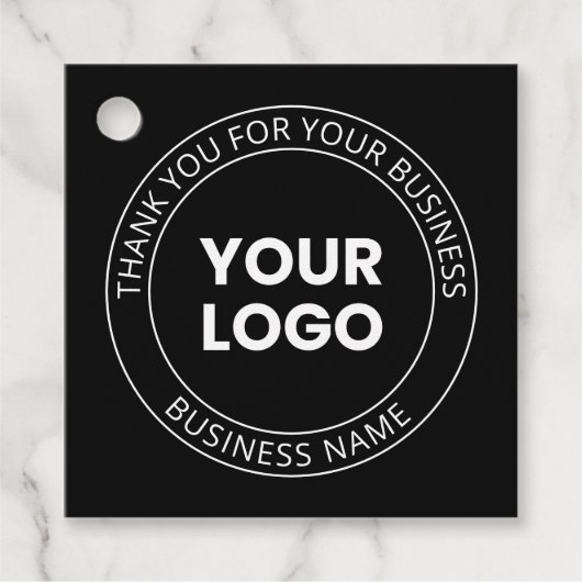 Uw eigen Logo & Dank u bewerkbaar bericht Bedankjes Labels (Voorkant)