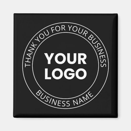 Uw eigen Logo & Dank u bewerkbaar bericht Magneet (Voorkant)