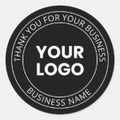 Uw eigen Logo & Dank u bewerkbaar bericht Ronde Sticker (Voorkant)