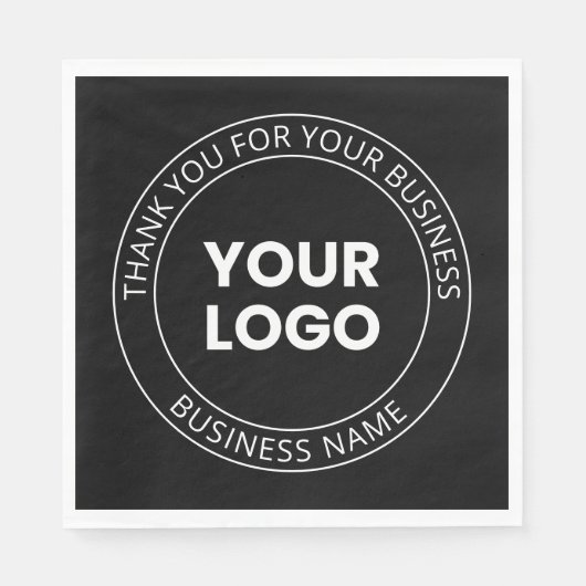 Uw eigen Logo & Dank u bewerkbaar bericht Servet (Voorkant)