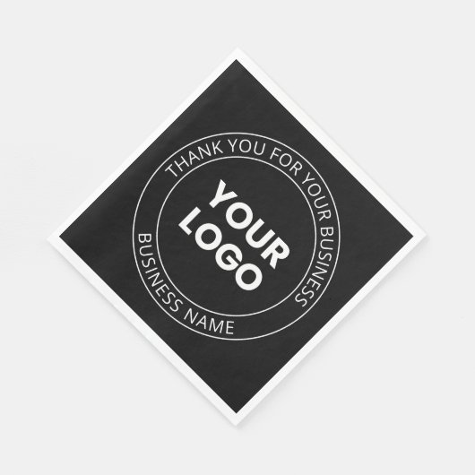 Uw eigen Logo & Dank u bewerkbaar bericht Servet (Hoek)