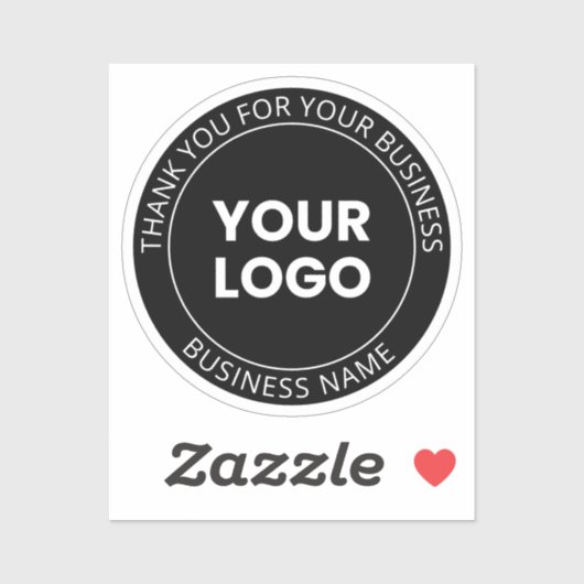 Uw eigen Logo & Dank u bewerkbaar bericht Sticker (Vel)