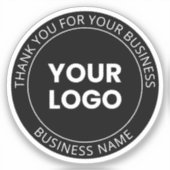 Uw eigen Logo & Dank u bewerkbaar bericht Sticker (Voorkant)