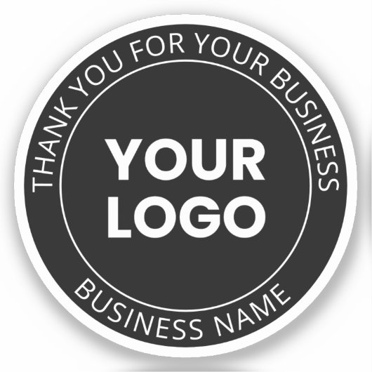 Uw eigen Logo & Dank u bewerkbaar bericht Sticker (Voorkant)
