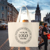 Uw eigen Logo en Circulaire tekst Grote Tote Bag