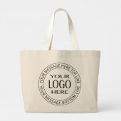 Uw eigen Logo en  Circulaire tekst Grote Tote Bag (Achterkant)