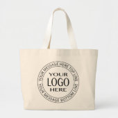 Uw eigen Logo en  Circulaire tekst Grote Tote Bag (Voorkant)