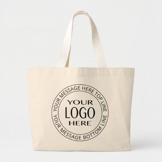 Uw eigen Logo en  Circulaire tekst Grote Tote Bag (Voorkant)