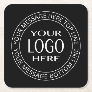 Uw eigen Logo en  Circulaire tekst Kartonnen Onderzetters