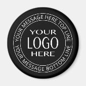 Uw eigen Logo en  Circulaire tekst Magneet (Voorkant)