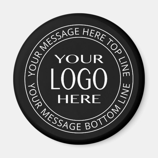 Uw eigen Logo en  Circulaire tekst Magneet (Voorkant)