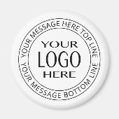 Uw eigen Logo en  Circulaire tekst Magneet (Voorkant)