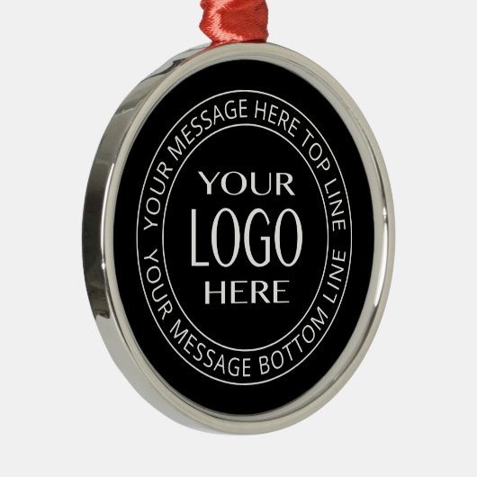 Uw eigen Logo en  Circulaire tekst Metalen Ornament (Rechts)