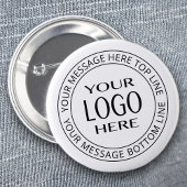 Uw eigen Logo en  Circulaire tekst Ronde Button 5,7 Cm