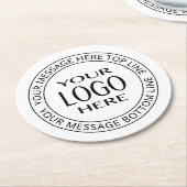 Uw eigen Logo en  Circulaire tekst Ronde Kartonnen Onderzetter (Gebogen)