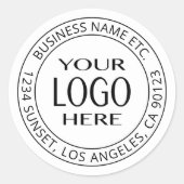 Uw eigen Logo en  Circulaire tekst Ronde Sticker (Voorkant)