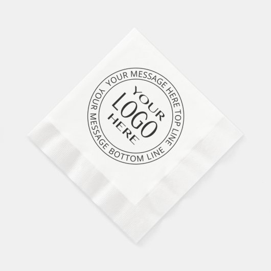 Uw eigen Logo en  Circulaire tekst Servet (Hoek)