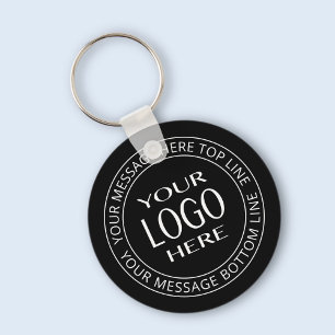 Uw eigen Logo en Circulaire tekst Sleutelhanger