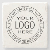 Uw eigen Logo en  Circulaire tekst Stenen Onderzetter (Voorkant)