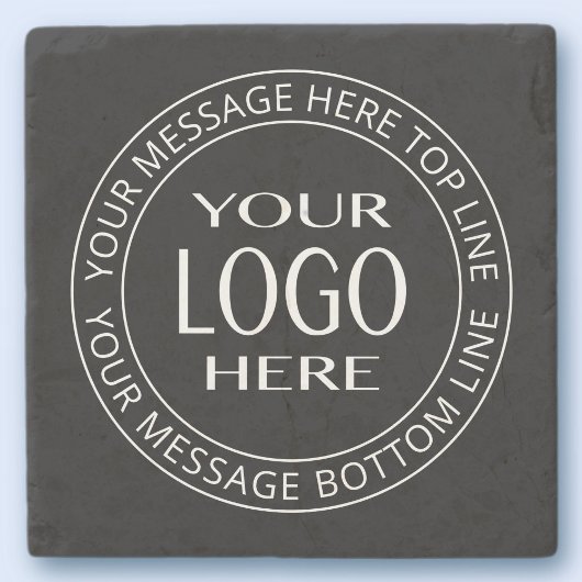 Uw eigen Logo en  Circulaire tekst Stenen Onderzetter