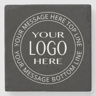 Uw eigen Logo en  Circulaire tekst Stenen Onderzetter