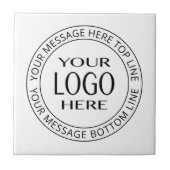 Uw eigen Logo en  Circulaire tekst Tegeltje (Voorkant)