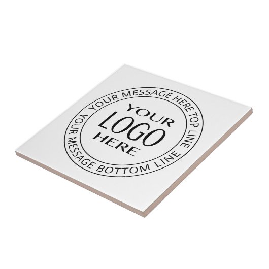 Uw eigen Logo en  Circulaire tekst Tegeltje (Zijkant)