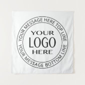 Uw eigen Logo en  Circulaire tekst Wandkleed (Voorkant)