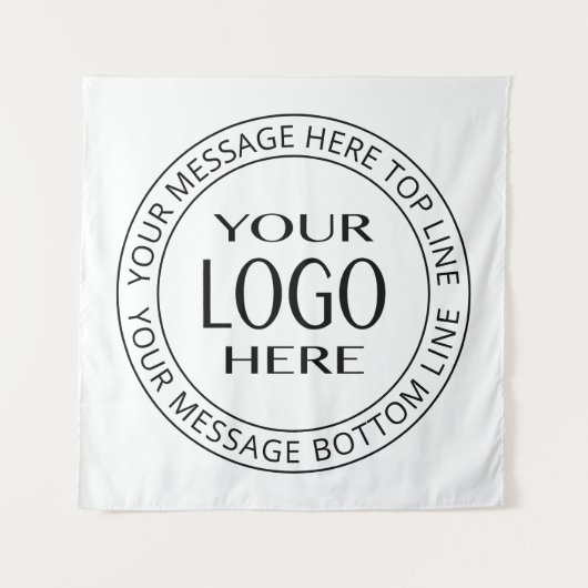 Uw eigen Logo en  Circulaire tekst Wandkleed (Voorkant)