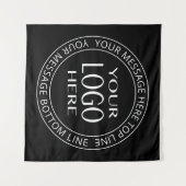 Uw eigen Logo en  Circulaire tekst Wandkleed (Voorkant (horizontaal))