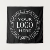 Uw eigen Logo en  Circulaire tekst Wandkleed (Voorkant)