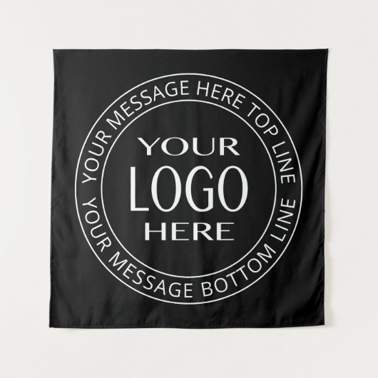 Uw eigen Logo en  Circulaire tekst Wandkleed (Voorkant)