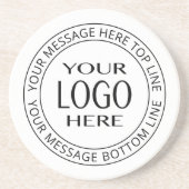 Uw eigen Logo en  Circulaire tekst Zandsteen Onderzetter (Voorkant)
