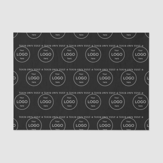 Uw eigen logo hier bedrijf black Tissue Paper Tissuepapier (Voorkant)