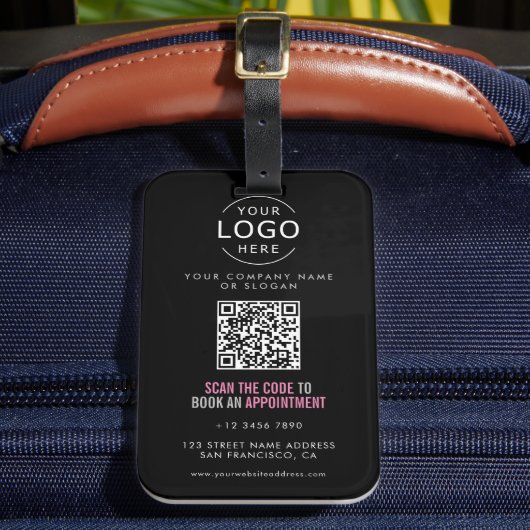 Uw eigen Logo Modern Visitekaartje met QR Code Bagagelabel (Voorkant Insitu 2)