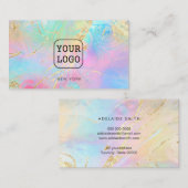 uw eigen logo op FAUX holografisch effect Visitekaartje (Voorkant / Achterkant)