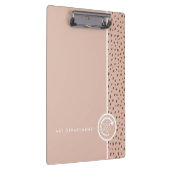 UW EIGEN LOGO Trendy Beige & Terracotta Stippen Klembord (Rechts)